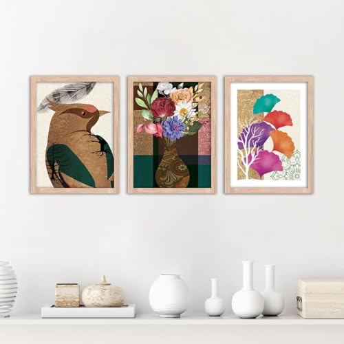 Image of kotart Abstract Paintings - Wall Painting for Living Room Bedroom - Painting for Wall Decoration - Wall Decor /Room Decor - Set of 3 - D (Art 3, 13x17 inch)