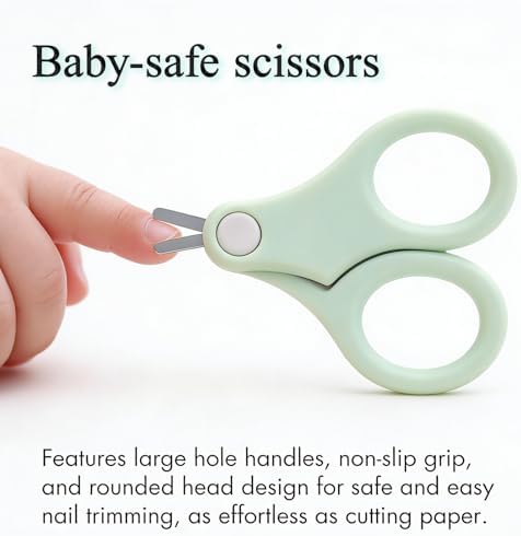Baby Nail Kit with Owl Case, 4-Piece Infant Manicure Set, Green - 2