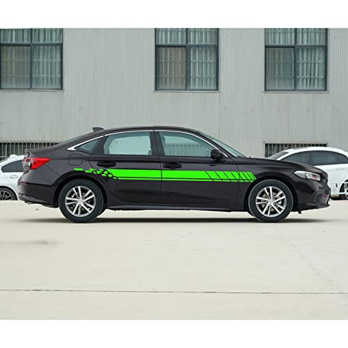 Ramuel Car Body Side Stripe Decal Racing Sport Stripes Stickers Graphic Vinyl Decals Door Panel Decal Car Sticker Universal For Car Suv Trucks Accessories Diy Decoration (2Pcs Green) #TOP5