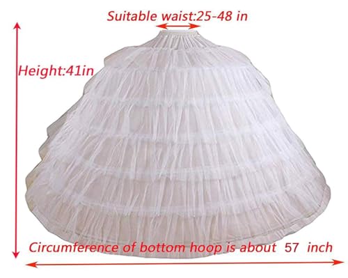 VCCICANY Petticoat Crinoline Underskirt for Women Under Dress 6 Hoop Floor Length Tulle Ball Gown Petticoat for Wedding Dress3