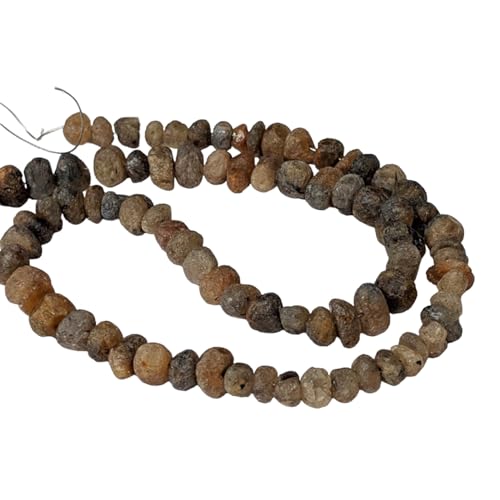 Saphir jaune brut en vrac 6-7,5 mm pour création bijoux, fil de 13 pouces naturel