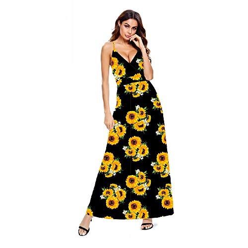 2020 Verano Vestido Europeo y Americano para Mujer Vestido de Mujer de Tirantes con Estampado Digital de Gran tamaño