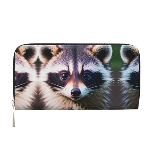Little Raccoon Face 1 Print Women Wallet Trendy Travel-Friendly 7.9X3.9in Casual Clutch Purse Gift for Ladies