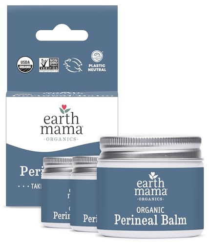 Image of Earth Mama Organic Perineal Balm | Naturally Cooling Herbal Salve for Pregnancy and Postpartum Relief with Witch Hazel & Calendula, Feminine Care Essentials, No Benzocaine or Butane, 2-Oz (3-Pack)