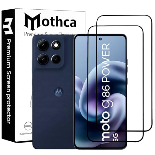 Image of Mothca Military-Grade Tempered Glass Screen Protector Compatible for Moto G86 Power with Edge to Edge Coverage - Case Friendly, Anti-Scratch & Bubble-Free Installation Kit (Pack of 2)