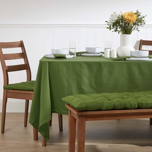 HOMESCAPES Stoffservietten olivgrün, 4er-Set Servietten mit Hohlsaum 45x45 cm, Tischservietten aus 100% Baumwolle… – Ansicht 5