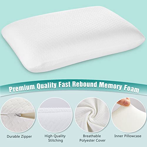 Findigit Orthopädisches Nackenstützkissen, Schneller Rückpral Memory Foam Kopfkissen, Ergonomisches Nackenkissen für Seiten- und Rückenschläfer, Seifenmodell Kissen 63x40x13cm (Version B) - Image 3