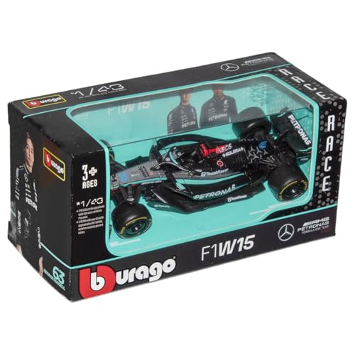 Bburago F1 Formula 1 MERCEDES AMG W15 (2024) - RUSSELL - Incredibly Detailed Die-Cast Replica Collectible Race Car Model Multiple Colours
