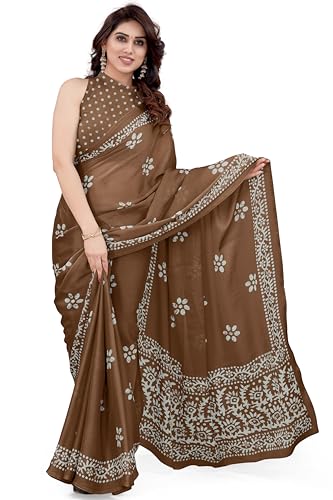 Image of MIRCHI FASHION Saree for Woman Chiffon Batik Printed | Lightweight Daily Wear Women's Office Sari with Blouse Piece (Available in 40 Colours)