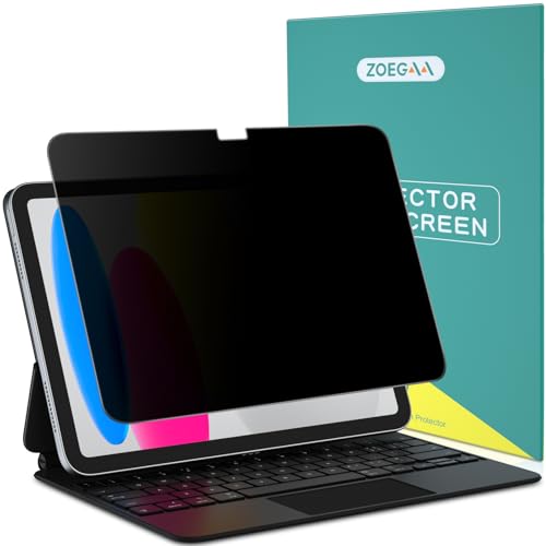 ZOEGAA Privacy Screen Protector For iPad A16 10.9 Inch/11 Inch 2022/2025 11th/10th Generation, Anti Blue Light And Glare Face Id & Apple Pencil Compatible Case Friendly