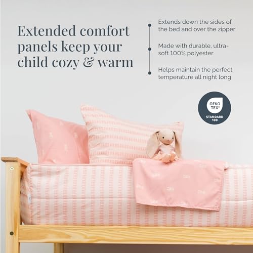 Image of Beddy's Ballerina Theme Durable Zipper Bedding for Kids - Bed in a Bag - Pink Ballet Shoe Sheets & Comforter - Includes Pillowcase & Sham - Easy to Make & Wash - Toddler