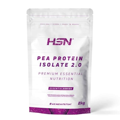 HSN Proteína de Guisante Aislada Sabor Natural 2 Kg = 67 Tomas | 100% Vegana | Pea Protein Isolate | No-GMO, Sin Gluten, Sin Soja ni Azúcares añadidos