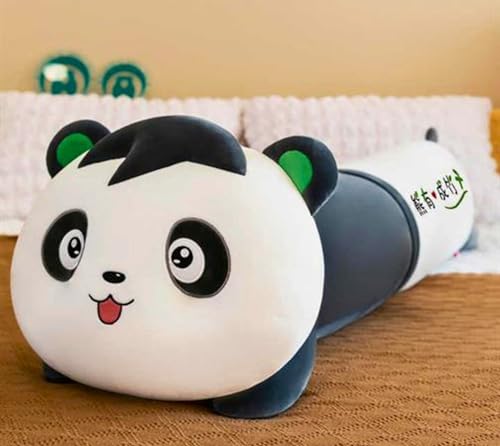 Image of Tickles Panda Soft Stuffed Plush Animal Bolster Pillow Cushion for Sofa Boys & Girls Birthday Gift (Size: 60 cm Color: Black & White)