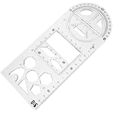 NUOLUX 多機能描画テンプレート定規 軽量 製 建築 工学 製図用 学生 専門家向け多用途測定ツール