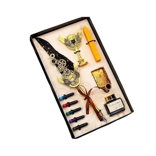 Stylo à plume calligraphie, encres et sceau de cire pour écriture
