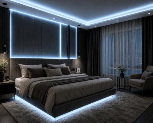 Image of MoonlitDreams 10M LED Rope Light | 120 LEDs /M Waterproof Strip Light | Ice Blue Flexible Cove Light for False Ceiling, Balcony, Bedroom, & Indoor Outdoor Decoration | Plug & Play Decorative Light
