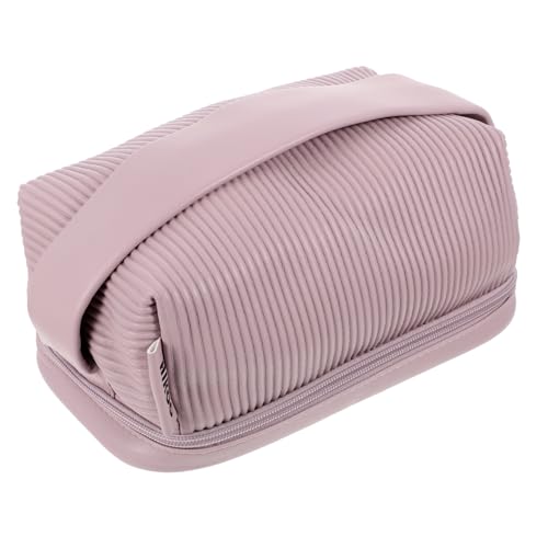 FOMIYES Bolso cosmético de Mano Bolsa de Viaje cosmética pequeña Bolsa de Gimnasia Manejar Storage Bags Neceser práctica Bolsa de Transporte Conveniente Bolsa de Almacenamiento Cuero Rosa