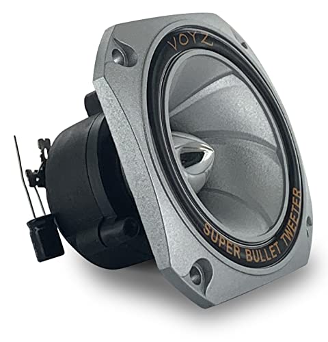 Voyz 400 Watt 3.5” Piezo Super Horn Tweeters Aluminum Diaphragm 4-8 Ohms - Silver Housing With Capacitor 1 Pair (2Pcs) (Pet-1944) #TOP2
