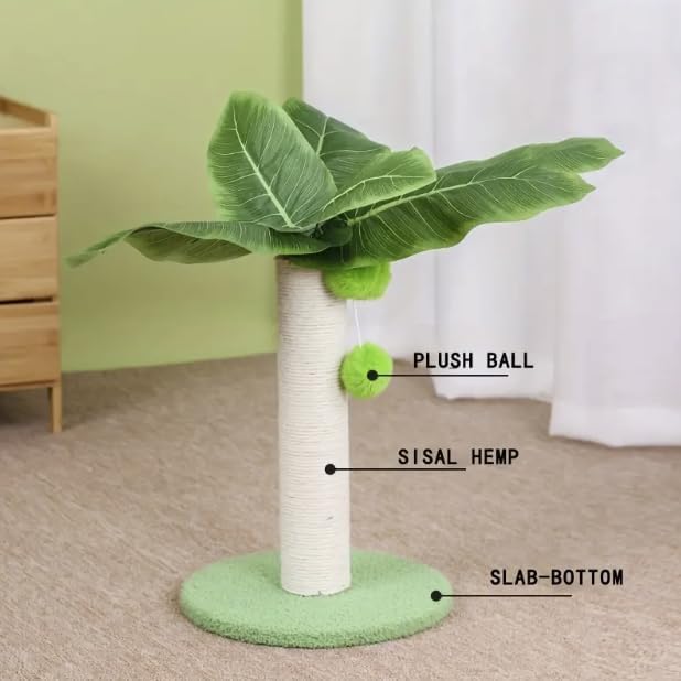review Cat Scratching Post with Sisal Rope, 12.6 Inches, Cute Cat Scratcher Kitten Scratching Post for Indoor Cats, Palm Tree Cat Scratching Post with Dangling Balls for Small Cats