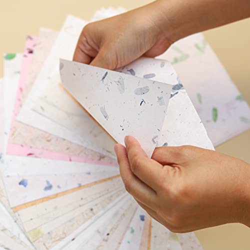 50 Sheets 6 X 6 Inches Natural Fiber Mullberry Tree Square Origami Paper Arts Folding Craft, Decoration Paper, Square Folding Paper Diy Crafts (Tamarind, Rice Straw Etc) #TOP1
