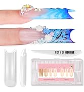 NOVO OVO XXL Square Nail Tips with Sharp Point & Moon Curve, Extra Thick False Nails Press on, ma...