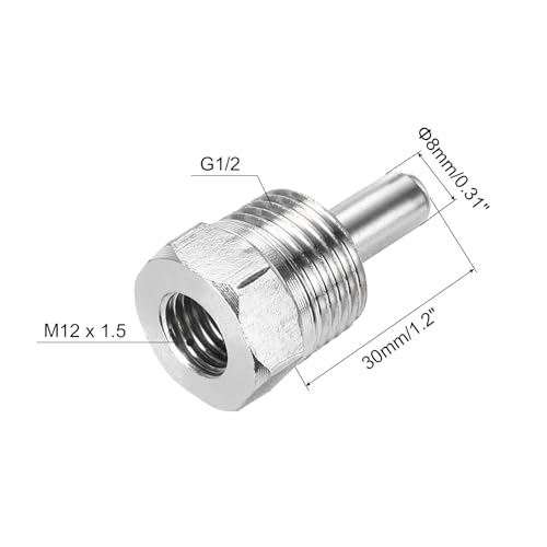 QUARKZMAN 2 Stück 8mm Durchmesser G1/2 Thermowell Schweißfrei Edelstahl 304 Mit Kabelverschraubung 30mm Länge Für Bierfermenter Schwarz