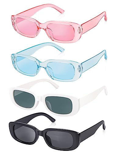 Colori Multipli: Ci sono 4 colorati occhiali da sole nella confezione, puoi scegliere quello adatto per abbinarsi a diversi abiti in modo quotidiano. È anche un'ottima idea regalo per familiari e amici.
