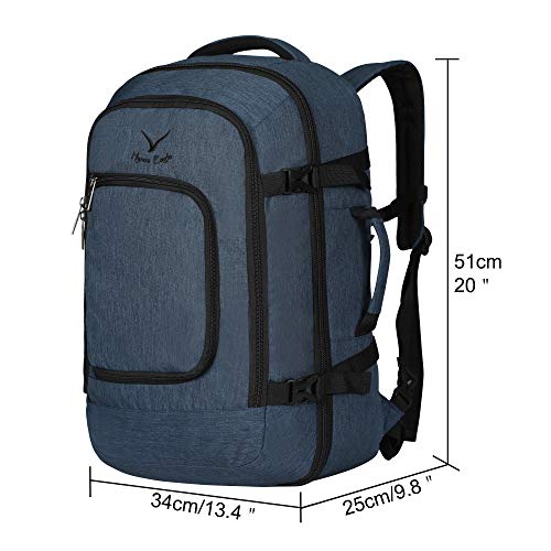 Hynes Eagle Travel Backpack 40L Flight Approved Carry on Backpack Blue 2018