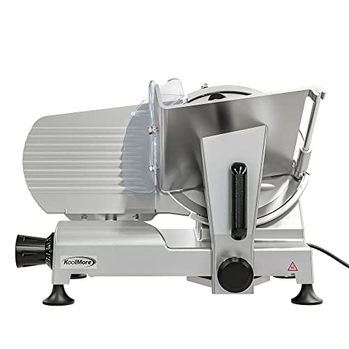Image of KoolMore Commercial Deli Meat Slicer with 10 inch Carbon Steel Blade for Cutting and Slicing Food, Ham, Veggies, and Cheese, Electric Cutter with Adjustable Thickness [Silver] (CMS-10S)