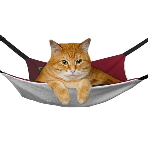 Hamac pour chat rouge et lit doux suspendu pour lapin réglable - 7