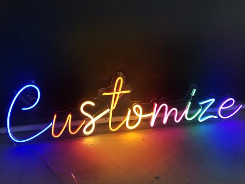 Image of Custom Name Neon Sign (Free Standing Base), custom neon signs, customizable led light sign, led neon sign light, wedding neon sign, bar neon sign, custom name sign, led name sign, neon name sign