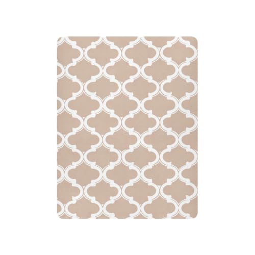 Image of Crib Sheet Breathable Soft Crib Mattress Sheet for Baby Toddler Boys Girls Fitted Crib Sheet Fit Standard Crib Mattress 52 x 28 Inch White Blush Pink Quatrefoil