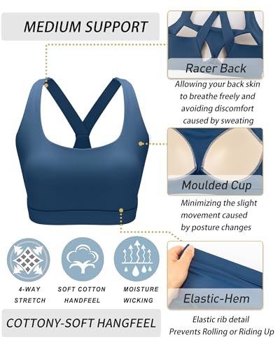 Image of RUNNING GIRL High Impact Sports Bras for Women, High Support Running Strappy Women's Sports Bra with Sewn in Pads