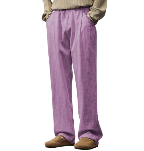 Men's Pants Slacks Casual Lightweight Pants Loose-fit Style4