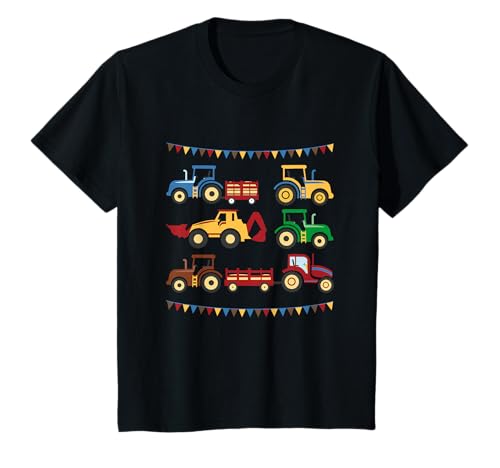 Niños Tractores Maquinaria de construcción Excavadora Obra Camiseta