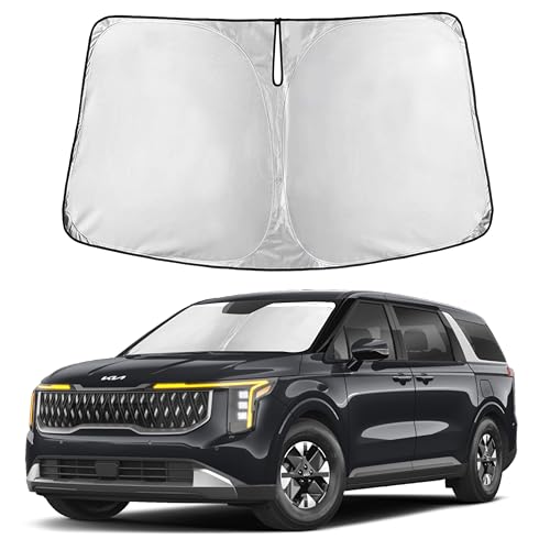 Image of Autovir Windshield Sun Shade Fit for 2022-2024 2025 2026 Kia Carnival Sunshade, Front Car Window Shades Sun Visor, Blocks UV Rays & Heat, Car Accessories