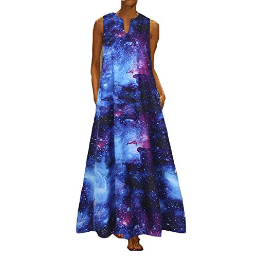 Robe Longue imprimée en 3D Ciel étoilé Femme Street Fashion Party Club Robe Longue