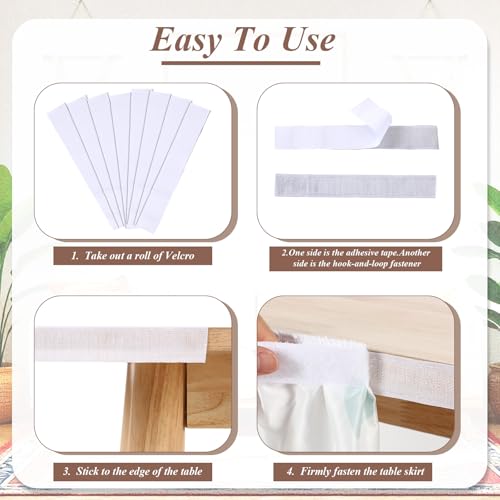 Windkream 29 in x 9 ft Rainbow Table Skirt for Teacher Desk Rectangular Tablecloth Skirt Colorful Boho Desk Skirts for Teacher Classroom Decorations School Themed Party Supplies