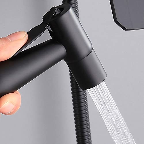 Ensemble de Douche Mural Noir de Haute Qualité en Inox Chic