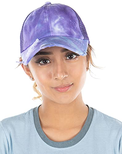Image of Funky Junque Womens Baseball Cap Dad Hat Ponytail Messy Bun Trucker Ponycap