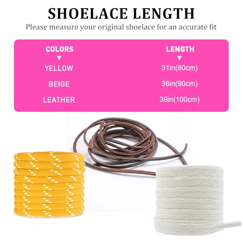 Image of 4Pcs Mixed Color Shoe Laces for Sneaker, Flat Leather Round Shoelaces Replacement Laces kit