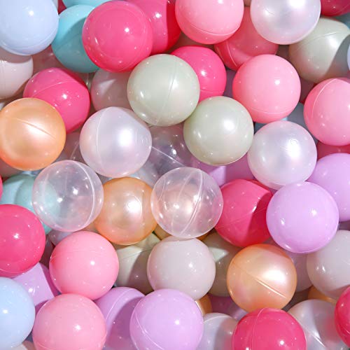Image of PlayMaty Colorful Pit Balls 2.1-inch Plastic Ocean Ball Crush Proof Stress Balls for Kids Pool Ball Playhouse Pit Accessories
