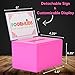Adir Acrylic Fundraising Box - Raffle Donation Tip Box (6.25x4.5x4 Inches) with Slot, Lock & Sign Holder