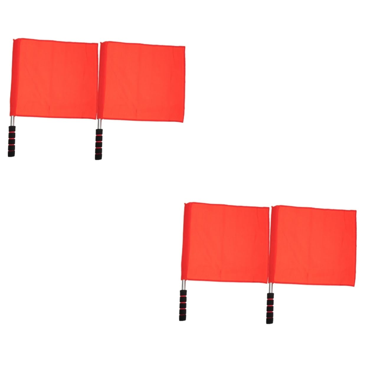 Happyyami 2sets Referee Flag and Whistle Set Soccer Referee Football Flags 2pcs*2