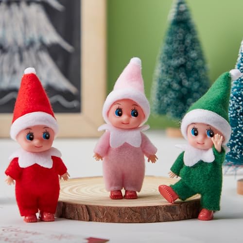 Conjunto de 3 Muñecos Elfo Tiny Navidad miniatura 7