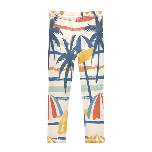 Bolaz Toddler Girls Leggings Printed Yoga Pants Leggings Coconut Trees Summer Umbrellas for Kids2