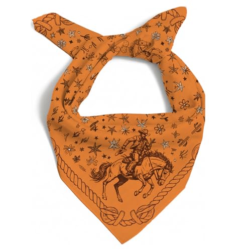 PT Haahoos Headband Scarf for Women Men 27X27 Western Cowboy Bandanas Retro Cowgirl Outfit Multi-Purpose Handkerchiefs