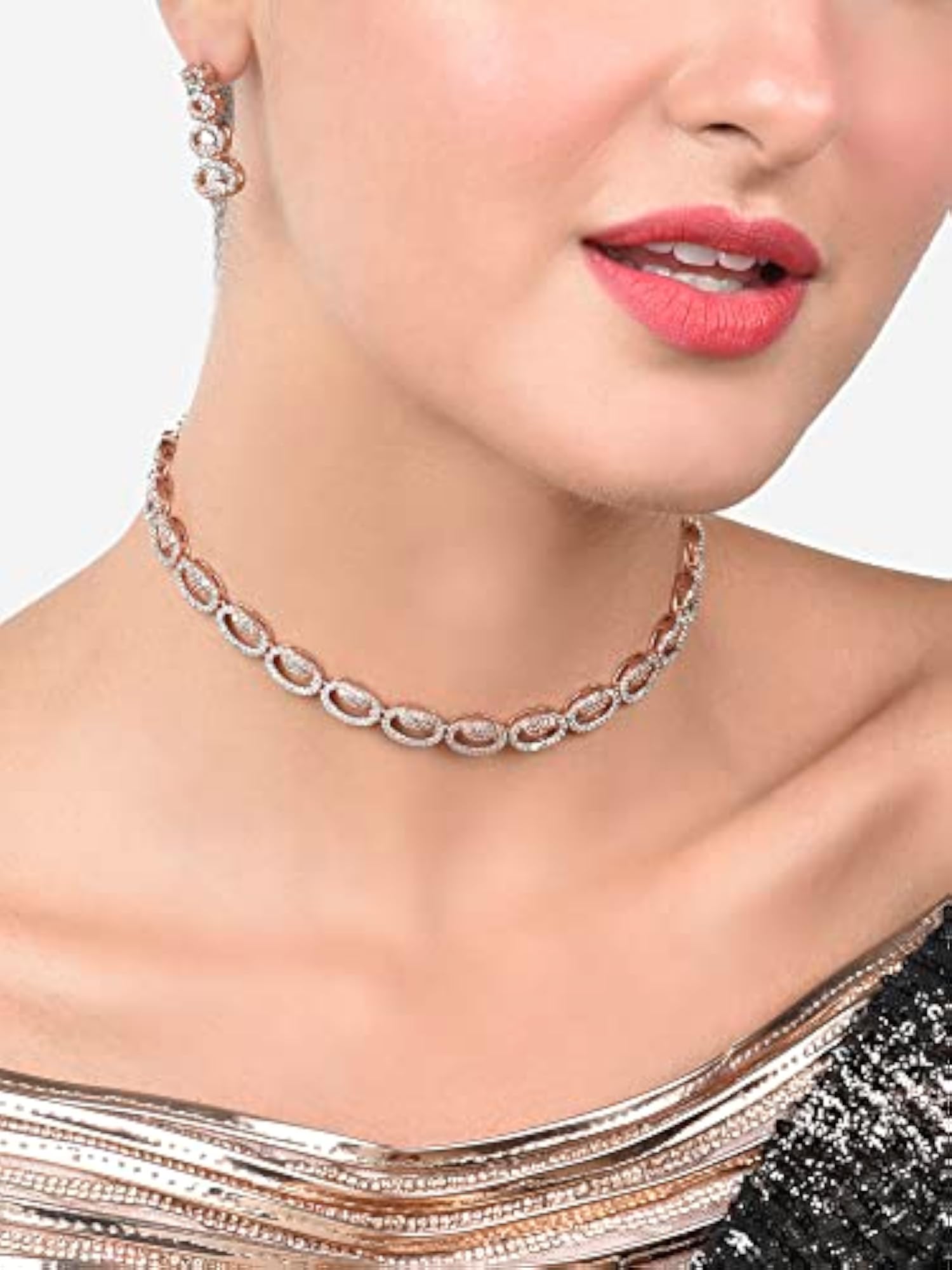 Contemporary CZ Necklace & Earring Set - ZPFK15168