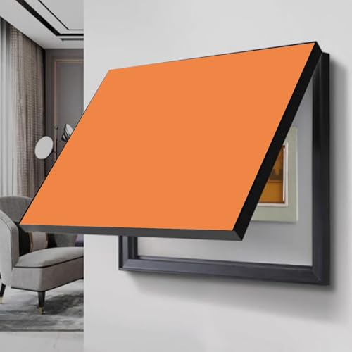 Cache-disjoncteur bois PVC orange pour camoufler un compteur électrique mural