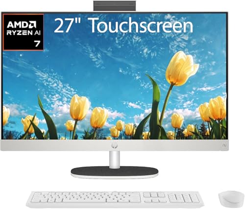 Image of cefesfy Customized Computer, HP 27 inch Touchscreen All-in-One Desktop Computer - AMD Ryzen AI 7 350 (Up to 5.0GHz),FHD IPS Display, Windows 11,32G /64B DDR5 RAM, 2 /4TB SSD